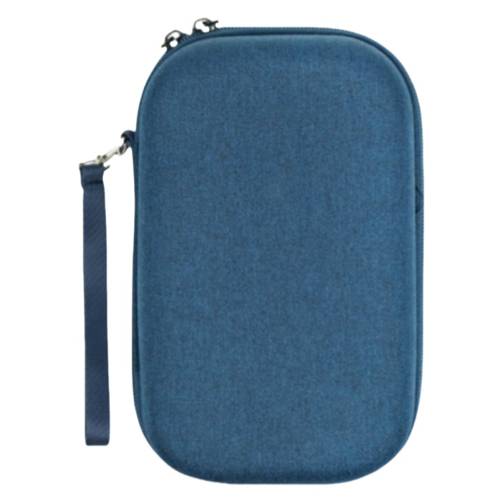 Utazótáska, digitális tároló, EVA, nagy kapacitású, szagtalan, vízálló és kopásálló, ütésálló, kompakt és hordozható, kék