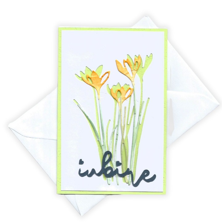 Felicitare Handmade „Branduse inflorite – Iubire de 8 Martie”, 13x8, 5 cm