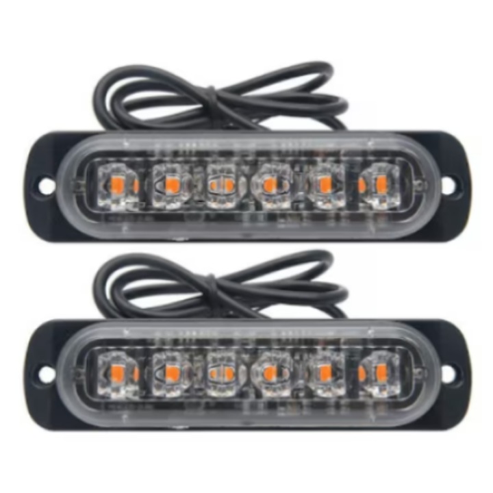 Set 2 x Proiector LED Offroad INELAG, negru, 6 LED-uri, 110x27x10mm