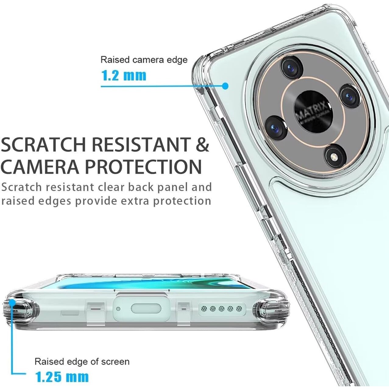 Intelli® Husa de Protectie Compatibila Honor Magic6 Lite / X50 5G / X9b, din silicon gel, Colturi Anti Soc, Protectie Camera, Subtire, Transparent