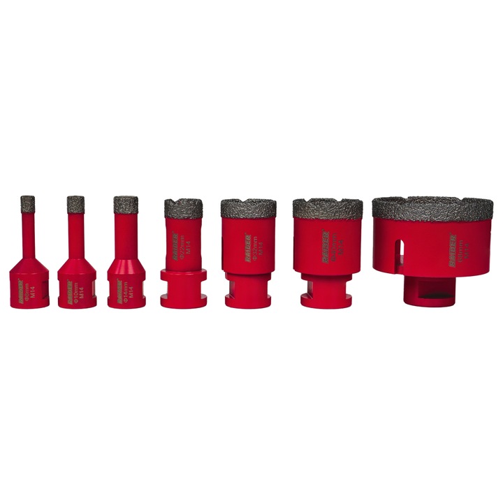 Set de carote diamantate dry M14 Ø8-68mm AL RAIDER