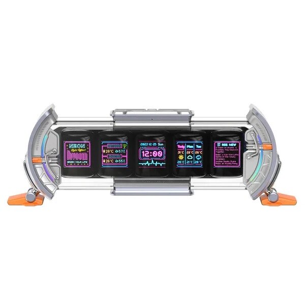 Ceas decorativ Divoom Times Gate, 5 LCD, control prin aplicație