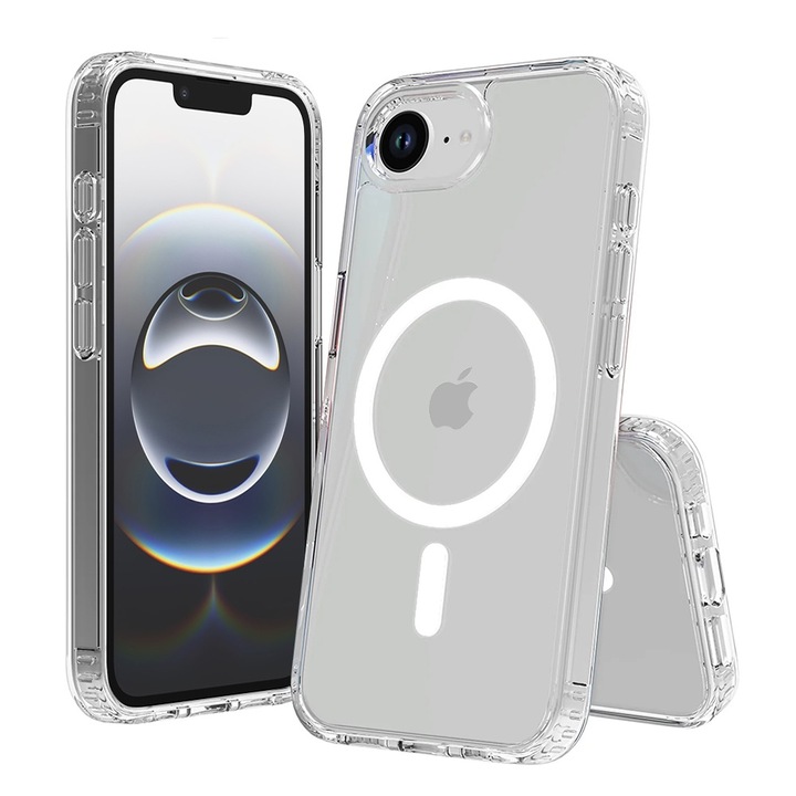 iPhone 16e tokok MagSafe Crystal Clear Back sorozattal - átlátszó