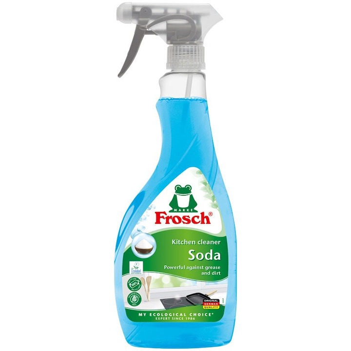 Frosch Soda, Detergent Degresant cu Bicarbonat, 500 ml, Ideal pentru Bucatarie, Ecologic, Spray, Curata Grasimea si Murdaria Persistenta