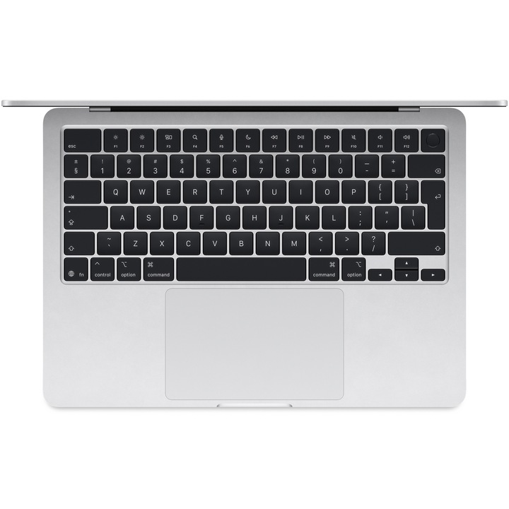 Лаптоп Apple MacBook Air 13", Apple M4, 10 CPU ядра и 10 GPU ядра, 16 GB RAM, 512 GB, Silver, Международна клавиатура, RO ръководство