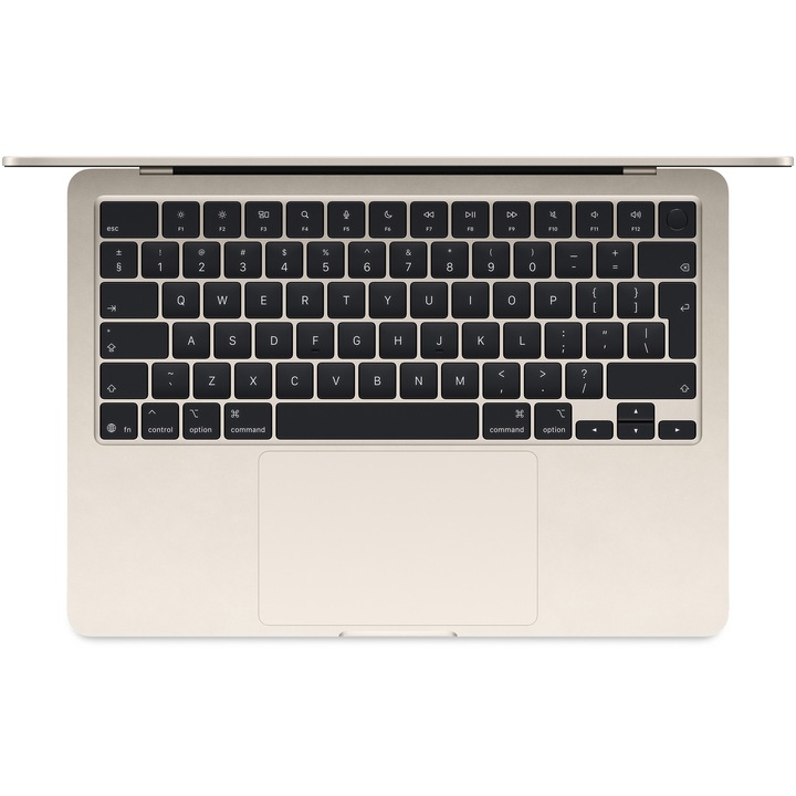 Лаптоп Apple MacBook Air 13", Apple M4, 10 CPU ядра и 10 GPU ядра, 16GB RAM, 512GB, Starlight, Международна клавиатура, RO ръководство