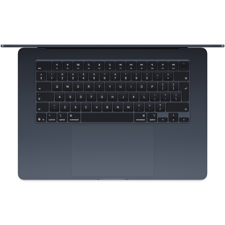 Laptop Apple MacBook Air 15.3", cu procesor Apple M4, 10 nuclee CPU si 10 nuclee GPU, 16 GB RAM, 512GB SSD, Midnight, Tastatura US English