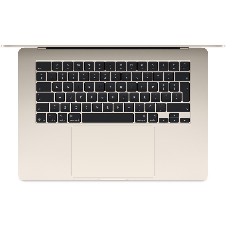 Лаптоп Apple MacBook Air 15", Apple M4, 10 CPU ядра и 10 GPU ядра, 16GB RAM, 256GB, Starlight, Международна клавиатура, RO ръководство