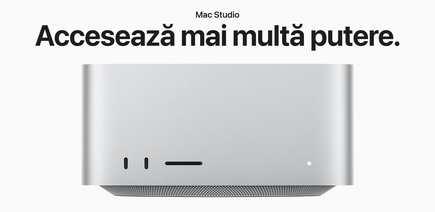Apple Mac Studio cu procesor M4 Max, 16 nuclee CPU si 40 nuclee