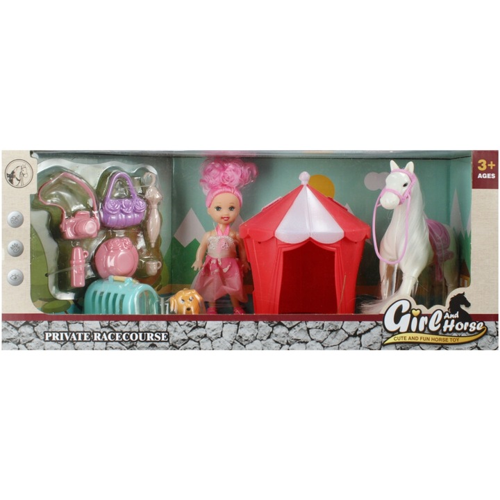 Póni baba szett, 9cm, kiegészítők, 34x14x11cm, 3 éves korosztálynak