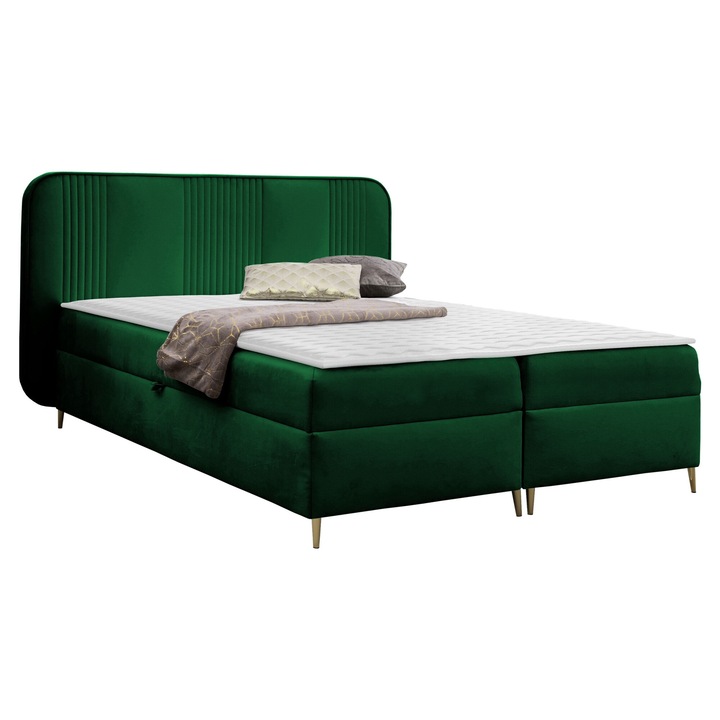 Pat boxspring Omentre 160x200, MIRJAN24, verde, 190x205x135 cm