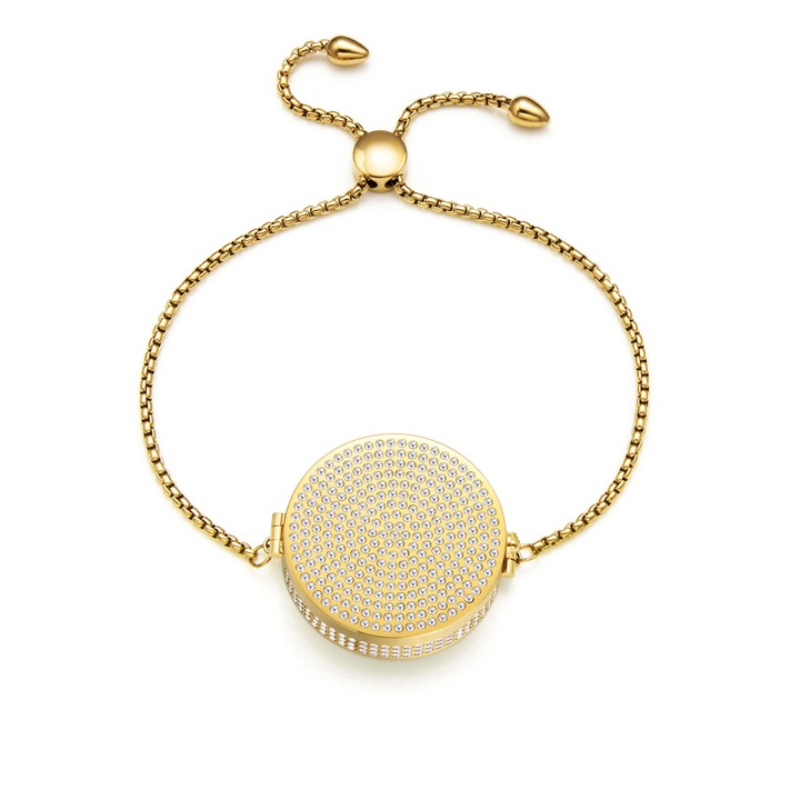 Bratara cu balsam de buze Delreyna Crystal, Auriu