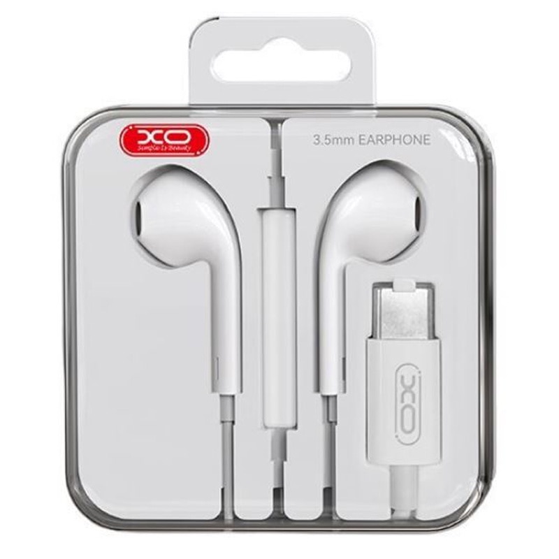 Casti cu Fir Type-C, Cablu 120cm, XO-EP78, Compatibilitate iPhone 15/16 si Android, Control pe Fir si Microfon, Alb