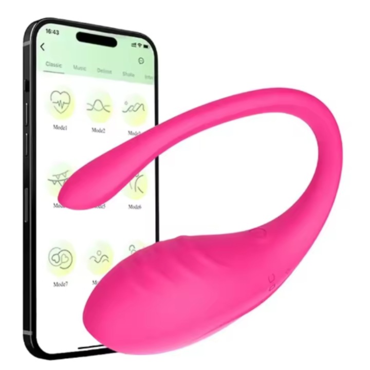 Intelligens vibrátor G-pont- és csikló stimulációval, 9 frekvencia, CRT, Max Love, partner vezérlés távoli alkalmazáson keresztül, csendes, rózsaszín