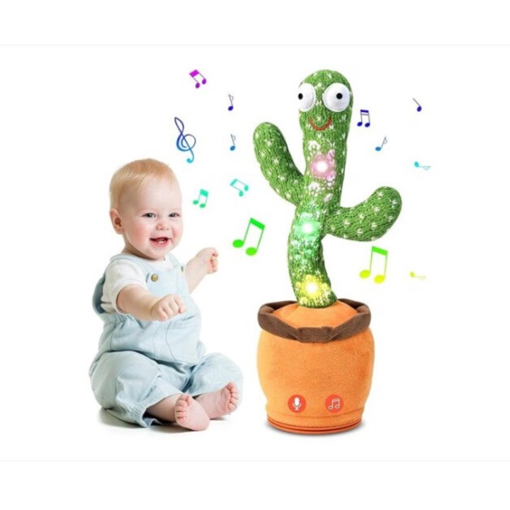 Интерактивна играчка танцуващ кактус, с USB кабел, танцува, пее, говори и записва, PICCGROVE