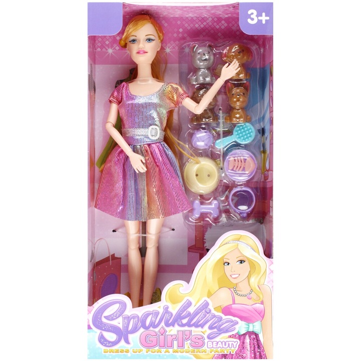 Baba 29cm, 17x31x6cm, többszínű