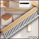 Umeras haine extensibil pentru dulap/coridor, NOVLA, lemn natural, set 2 buc, 12 carlige adanci anti-alunecare, economiseste spatiu, usor de sortat, ideal pentru lenjerie intima, cravate, curele, palarii, umbrele si ciorapi lungi, Bej