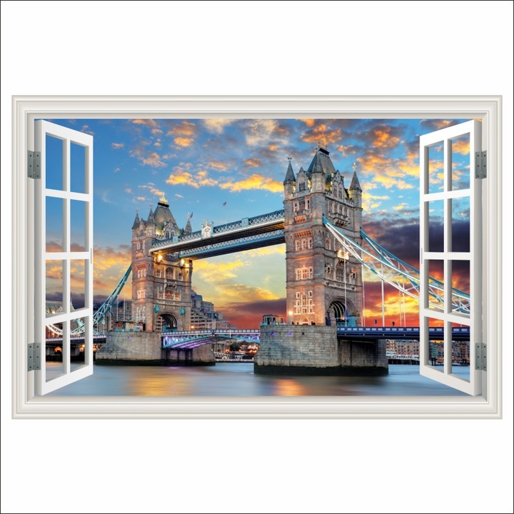 Fototapet Fereastra Tower Bridge, Londra, 135 x 90 cm