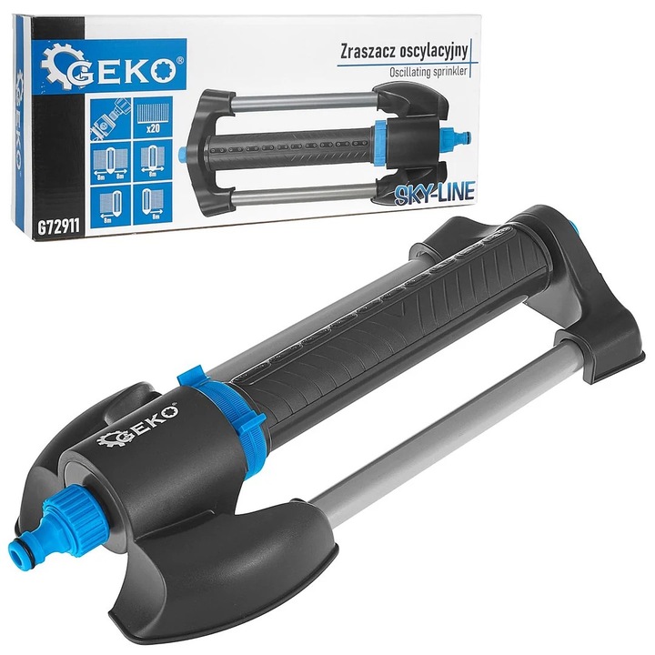 Sky-Line állítható 20 lyukú oszcilláló sprinkler, Geko G72911