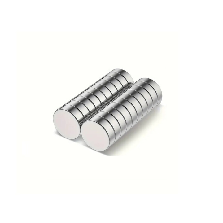 Set magneti rotunzi puternici Neodim 4x2 mm, argintii - 50 buc