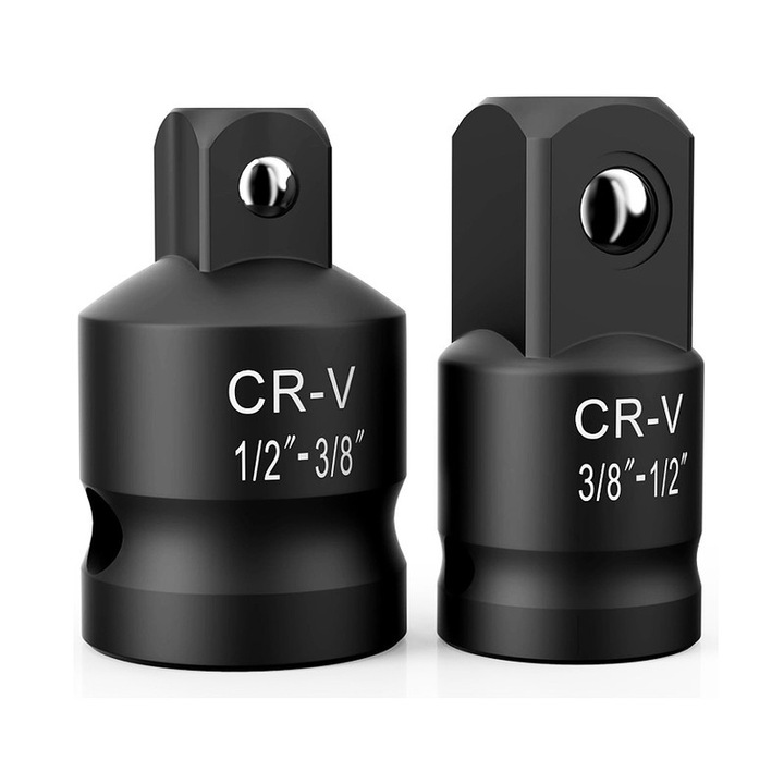 Set 2 piese adaptoare impact 1/2" la 3/8" si 3/8" la 1/2", Yakumuz, otel crom molibden, rezistent