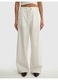 Pantaloni din amestec de in cu croiala ampla Malu, Alb