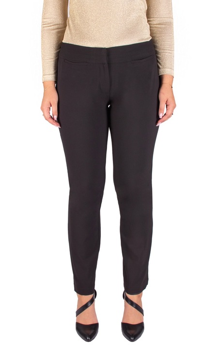 Pantaloni eleganti de dama cu picioare drepte, comozi si flexibili, Negru