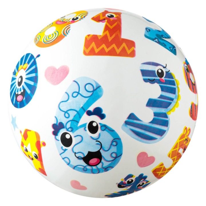 Minge de Antrenament Alba cu Numere, 22cm, Plastifa, Ideala pentru Exercitii si Distractie