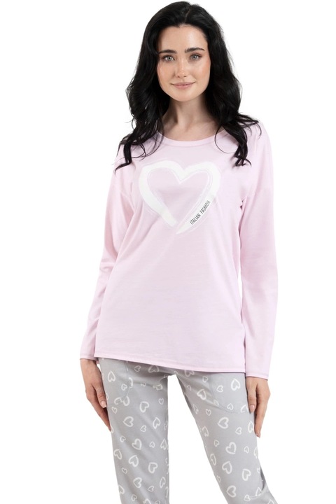 Pijama dama Italian Fashion Noelia lung roz/print XXL