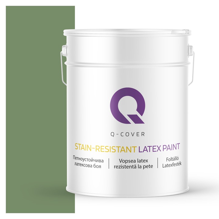 Устойчива на петна латексова боя, тъмнозелена H2123, матова, 10 л