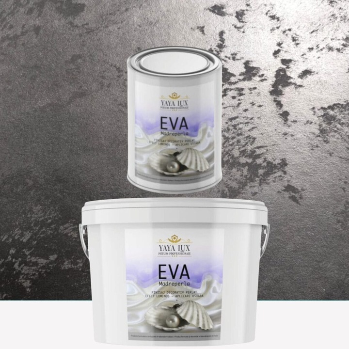 Pachet 2.5L + 1L, Vopsea Decorativa de Lux, Eva Madreperla Negru 2.5L Plus 1L