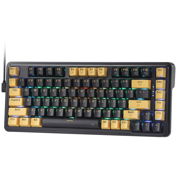 Tastatura gaming mecanica Redragon Elf PBT, switch-uri portocalii, iluminare RGB, Negru