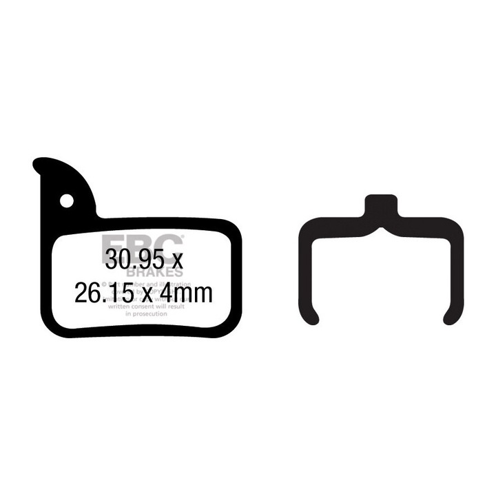 Спирачни накладки за велосипед EBC Brakes, органични, 30.95x26.15x4mm, за трекинг и крос-кънтри