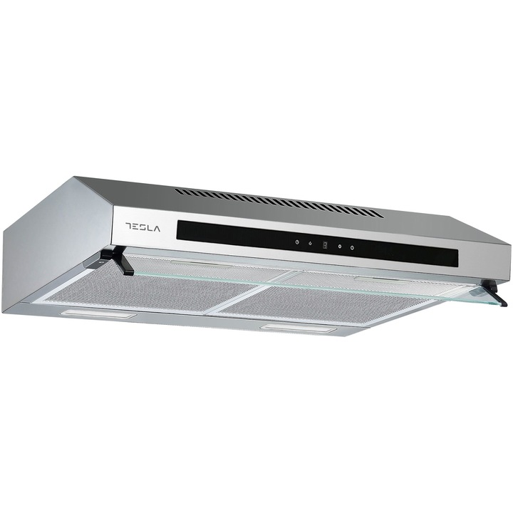 Hota traditionala Tesla DB601AXB, Putere de absorbtie 350mc/h, Touch control, 3 viteze, Iluminare LED, 60 cm, Inox/Negru