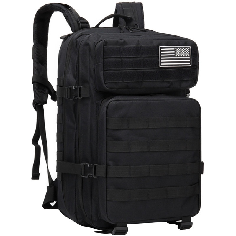 EUATEO 45L taktikai katonai hátizsák, fekete, 30x30x50cm, több