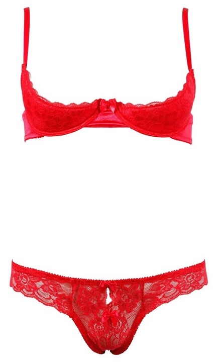 Szexi fehérnemű, Cottelli, csipke, piros, poliamid és elasztán, L INTL