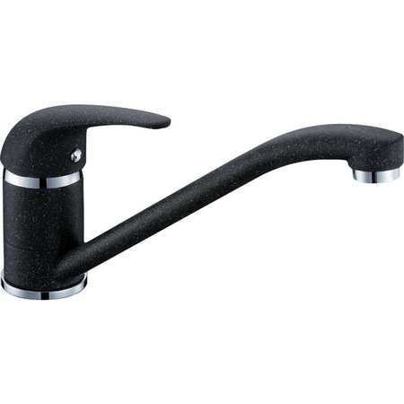 Pachet 3in1 chiuveta granit Pyramis Cristal + Baterie + Dozator detergent lichid, 490mm, adancime 170mm, montare pe blat, Negru