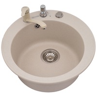 pachet 3in1 chiuveta granit pyramis cristal  baterie  dozator detergent lichid 490mm adancime 170mm montare pe blat bej imagen 22_0_
0