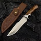 Cutit Premium pentru Vanatoare, "The Ranger", Otel M390 cu 62HRC si Maner de Lemn Natural de Nuc, Cu Teaca, Full Tang, 28 cm, pentru Camping sau Bushcraft, PriStyle®