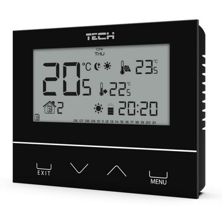 Termostat de camera cu doua stari, negru, ST-292v3