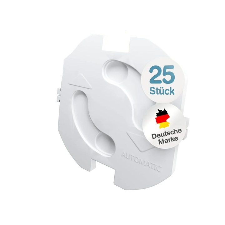 Комплект от 25 Mutkind залепващи протектори за гнезда, с въртящ механизъм, пластмасови, бели