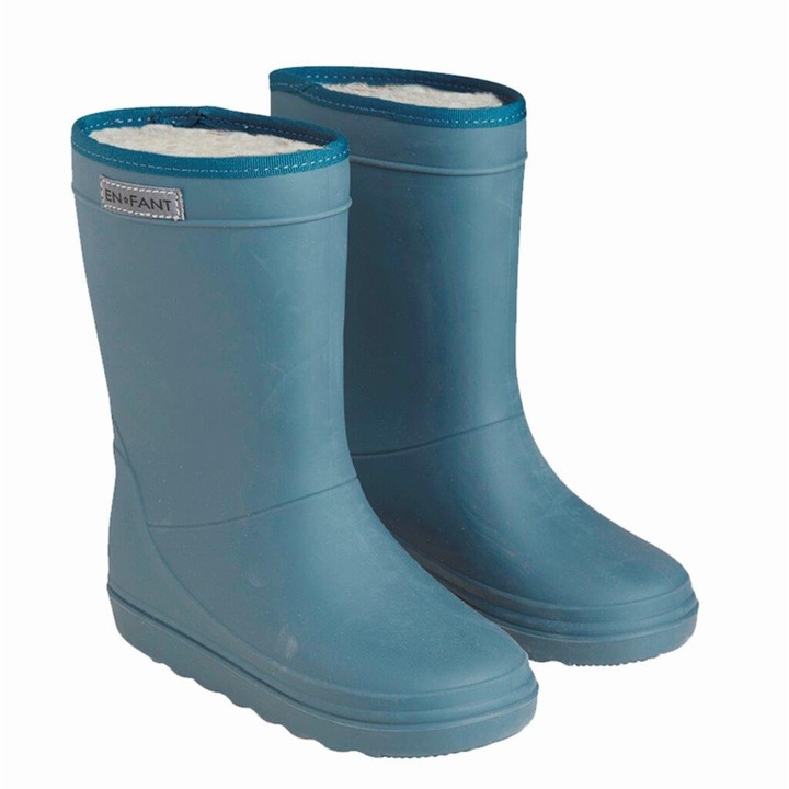 Cizme de ploaie si vreme rece captusite cu lana - En Fant - Winter Blue, Albastru