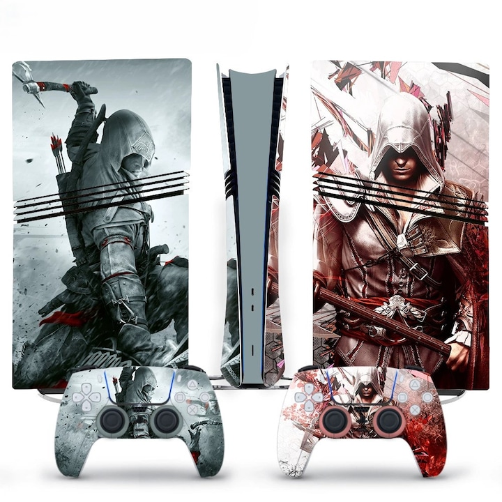PlayStation 5 Pro Assassin's Creed konzol matrica / kinézet és két kontroller