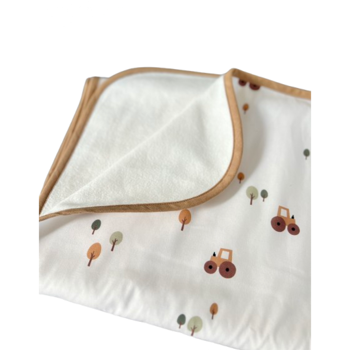 Meleg gyerek takaró, Fluffy Clouds, 100% pamut, Traktorok, 100x70cm