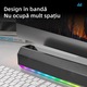 Бар високоговорител, Bluetooth 5.3, RGB осветление, TWS свързан, FM, TF, AUX, USB, HIFI звук, стерео, черен