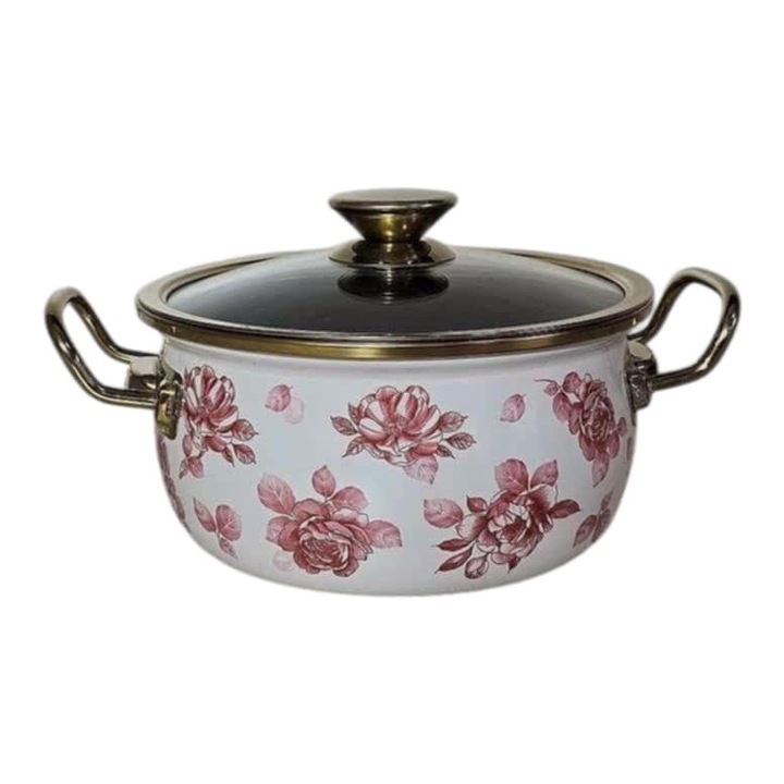 Üvegtetős fazék dekorral, 24cm, 6l
