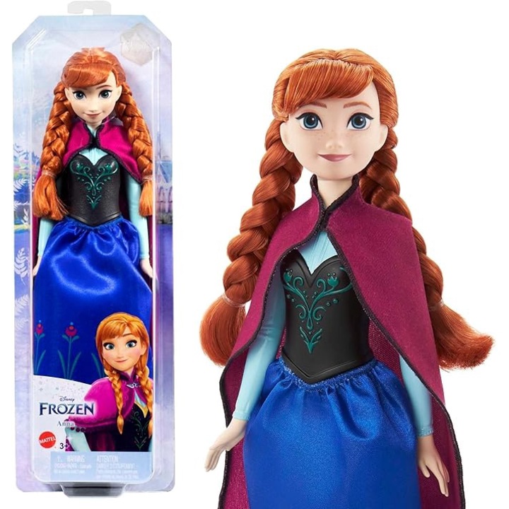 Кукла Анна, Mattel, Frozen, синьо-лилава, 3-7 години