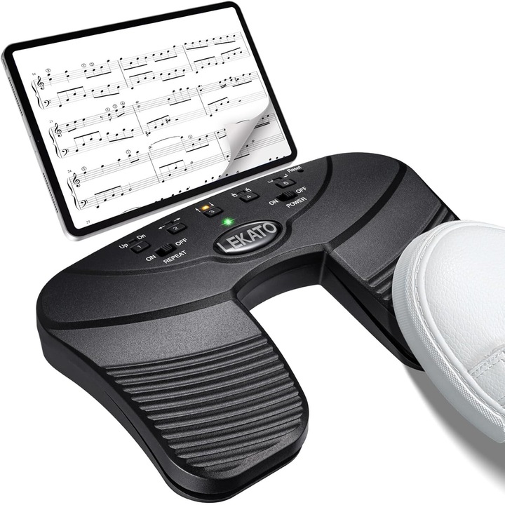Kotta flip switch pedál, Bluetooth eszköz 5 üzemmóddal, hordozható újratölthető akkumulátorral, csendes, kompatibilis Windows, Android, iOS rendszerrel