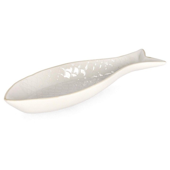 Platou portelan alb Fish 28x9.2x3.3 cm