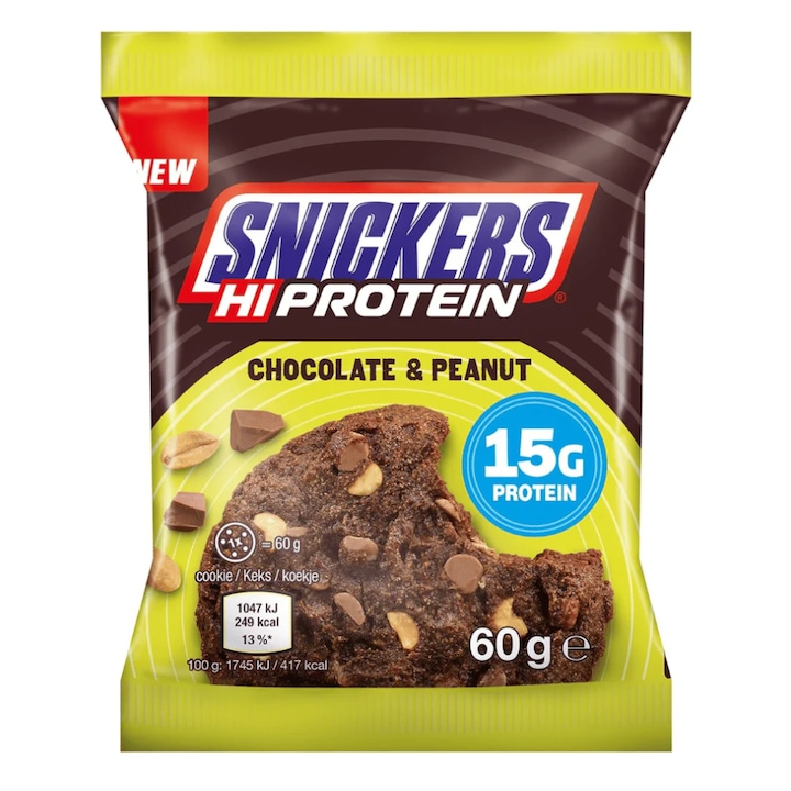 Протеинови бисквити 60g Шоколад с фъстъци, Mars Snickers Hi -60g